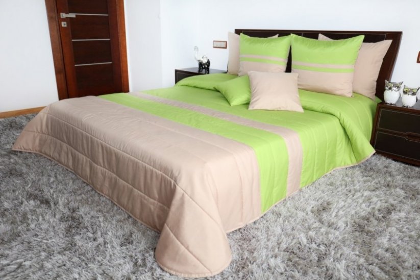 Zöld ágytakarók ketteságyra