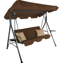 Gartenschaukel 170 × 118 × 153 cm – braun mit gepolsterten Kissen