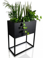 Черна елегантна метална саксия LOFT FIORINO 42X22X50 см