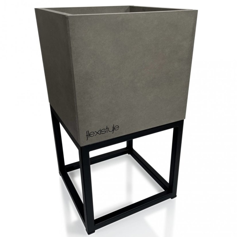 Ghiveci pentru flori din metal gri LOFT FIORINO 22X22X40 cm