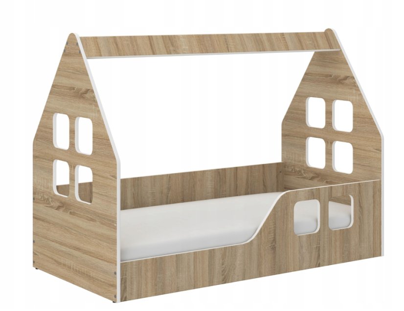 Gyermekágy Montessori ház 140 x 70 cm tölgyfából sonoma jobbra