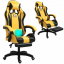 Bequemer Gaming-Stuhl mit schwarz-gelbem Massagekissen