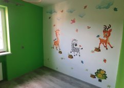 Rozprávková detská nálepka na stenu - safari so zvieratkami