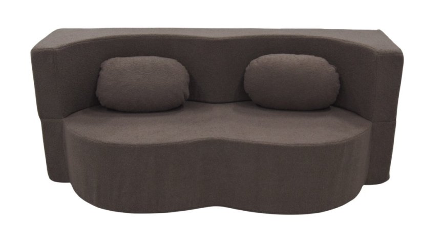 canapea extensibilă cu compresie maro cu dimensiuni de 200 x 80 cm