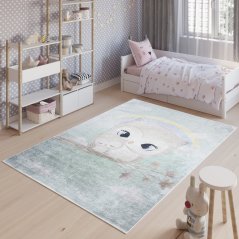 Kinderteppich mit einem Motiv aus niedlichen Eulen