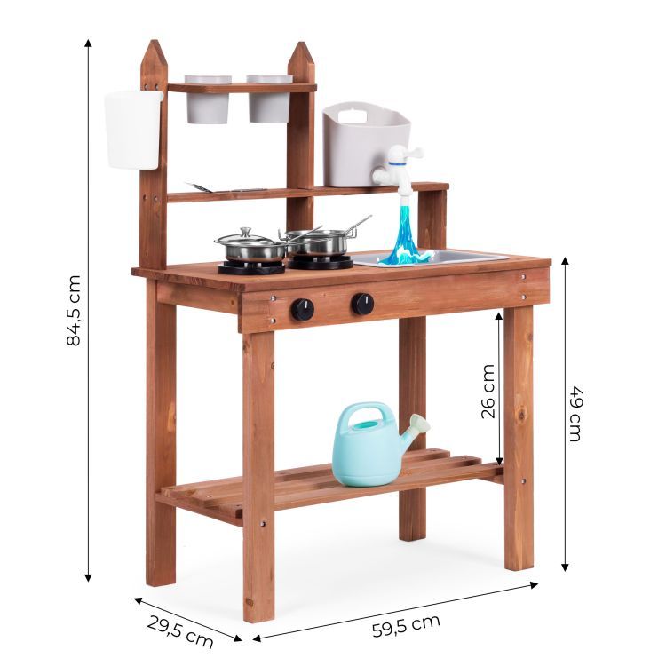 Kinderküche aus Tannenholz + Zubehör