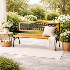 Odolná zahradní lavice s opěradlem 125 x 52 x 77 cm