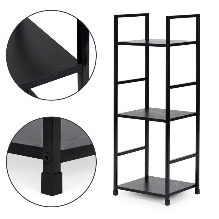 Moderní regál 80 cm se 3 policemi dřevo / kov