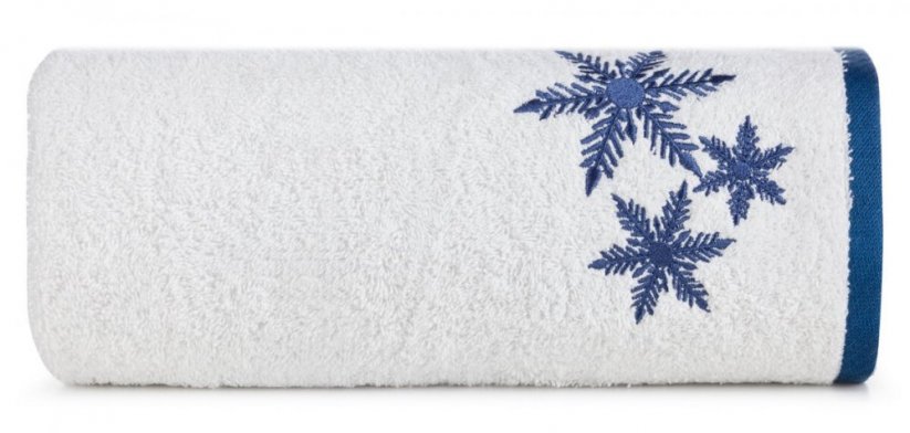 Bavlnený uterák s modrou vianočnou výšivkou - Rozmer: Šírka: 70 cm | Dĺžka: 140 cm