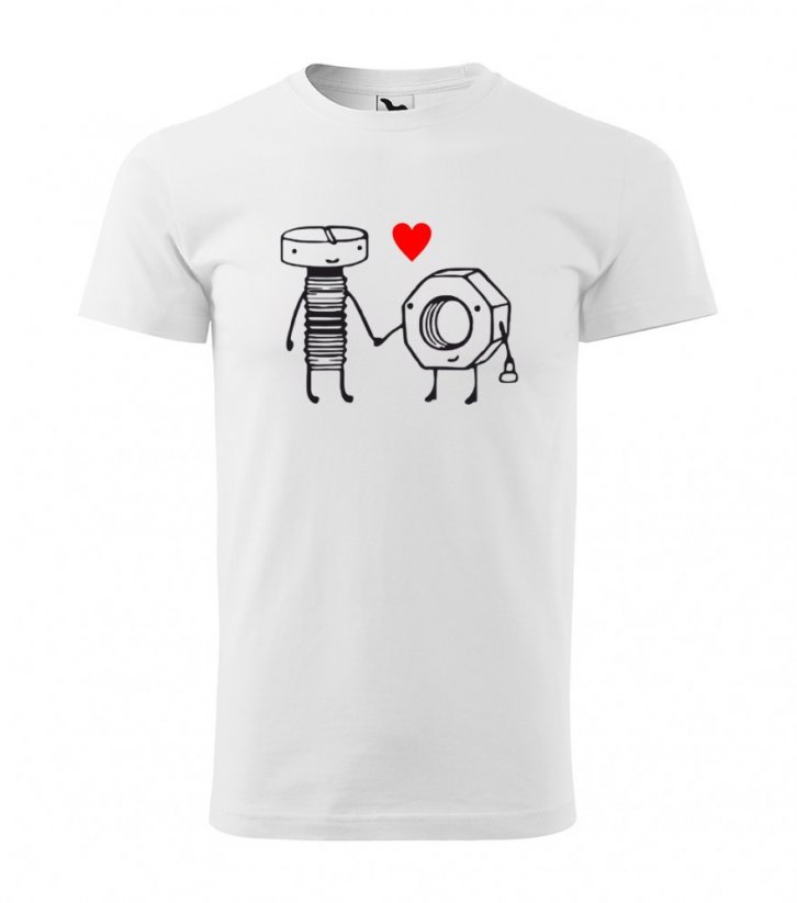 Pánské valentýnské tričko s krátkým rukávem bílé - Rozměr polštářů: XL