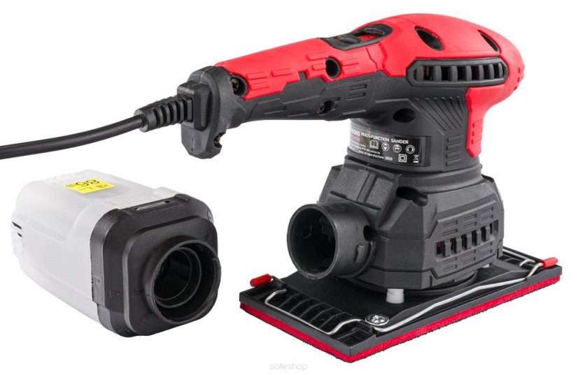 Excentrická oscilační bruska 1300W, 3v1 ČERVENÁ TECHNIC