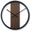 Braune Wanduhr aus Holz mit Durchmesser 50cm