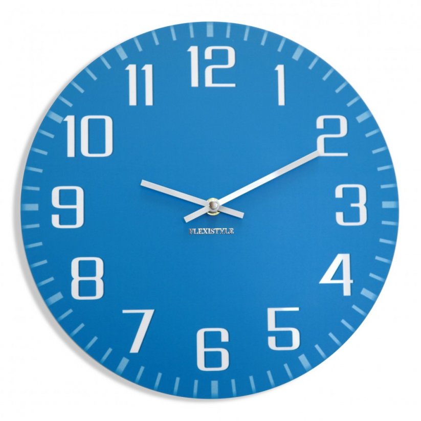 Sodobna stenska ura v modri barvi
