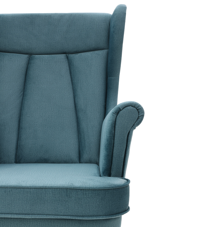 Skandinavski fotelj v svetlo modri barvi