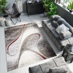 Moderný koberec v hnedých odtieňoch s abstraktným vzorom