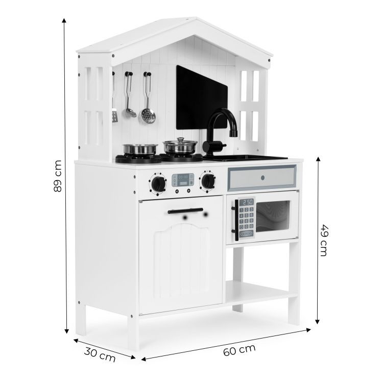 Stilvolle Kinderküche aus Holz + Zubehör