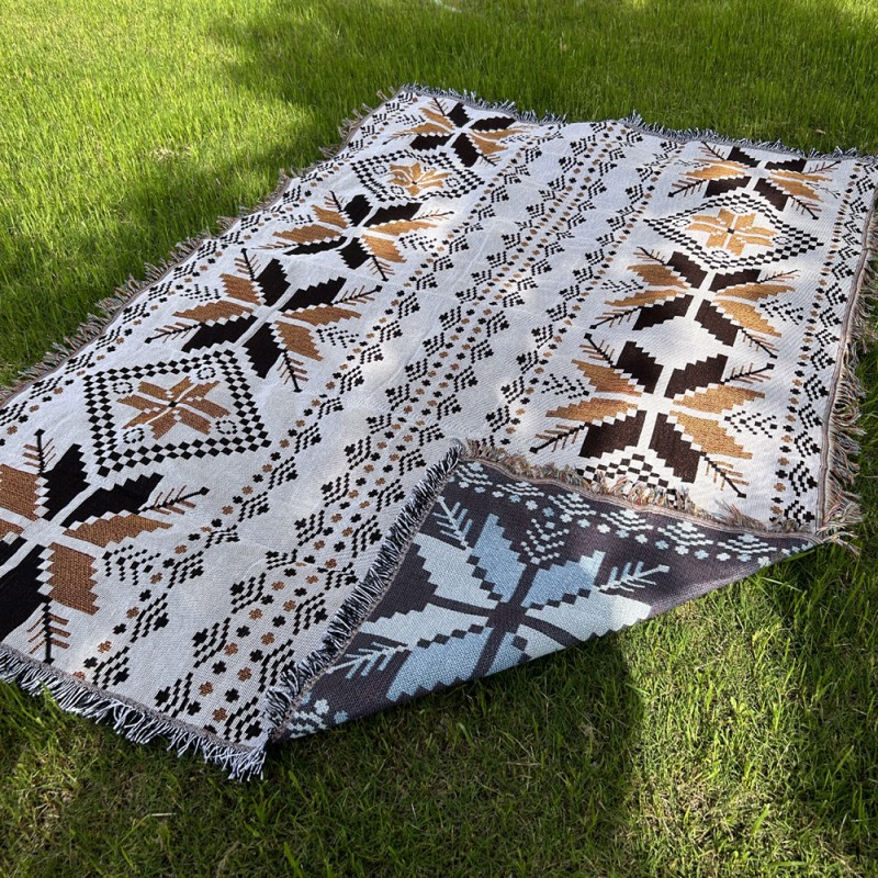 Pikniková deka v BOHO stylu s aztéckým motivem 130 x 180 cm