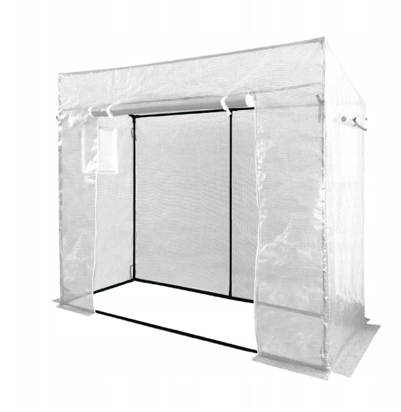 Záhradný biely fóliovník na paradajky 200 x 77 x 168 cm