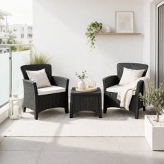 Komplet záhradného nábytku čiernej farby