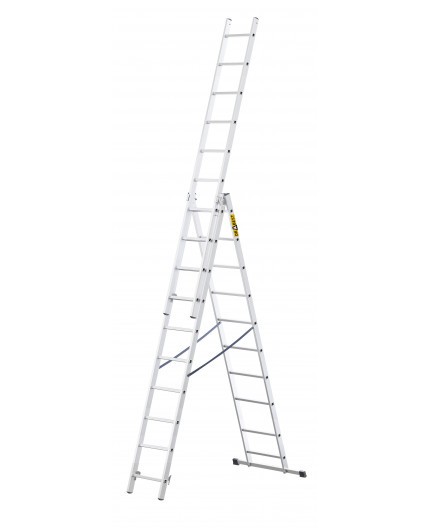 Multifunktionale Aluminium-Leiter, 3 x 10 Sprossen und 150 kg Belastbarkeit