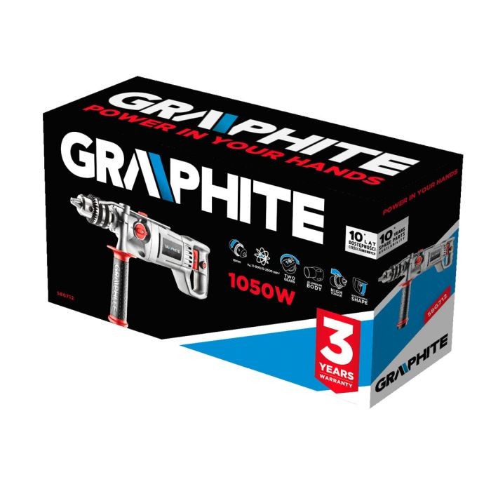 Trapano a percussione, mandrino con potenza 1050W, 58G712 GRAFITE