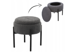 Kerek zsámoly fém lábakkal 28 x 31 cm - szürke