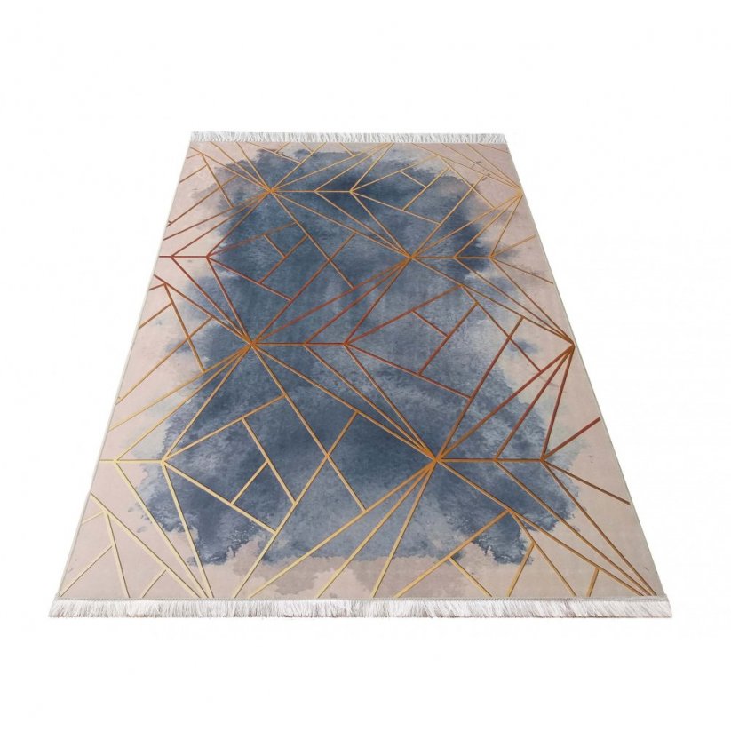Модерен килим с шарки в комбинация розова пудра