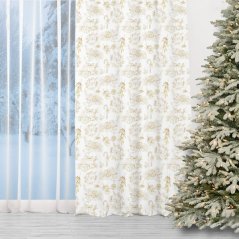 Оригинална коледна завеса - златна Коледа 150 x 240 cm