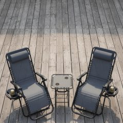 Komplet 2 vrtnih stolov z mizo - siva