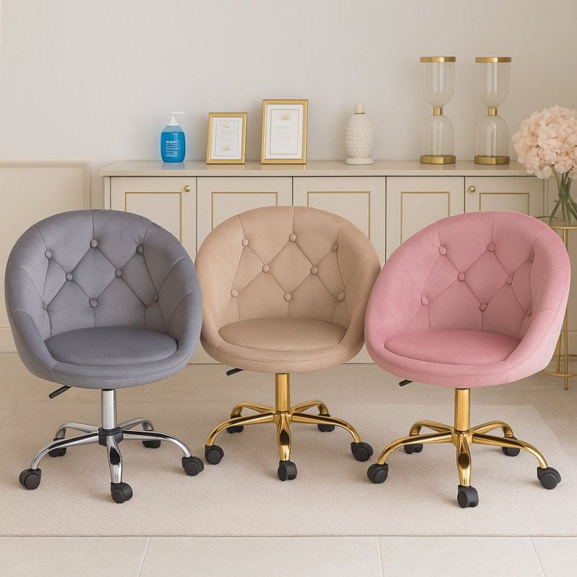 Sametová kancelářská židle RUNDO