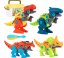 Konštrukčná stavebnica pre deti – dinosauri na skrutkovanie s náradím, 4 modely v boxe