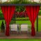 Красива червена градинска завеса за беседка  155 x 240 cm