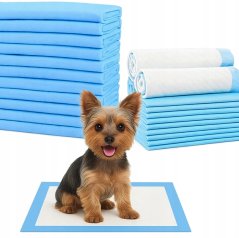 Hygienische super saugfähige Unterlage für Haustiere - blau 100 Stück