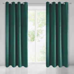 Dunkelgrüner Verdunkelungsvorhang für Wohnzimmer auf Kreisen 140 x 250 cm