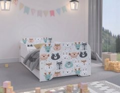 Nádherná dětská postel s motivem lesní zvířátka 160 x 80 cm