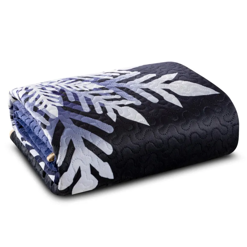 Božićni prošiveni prekrivač s printom pahuljica