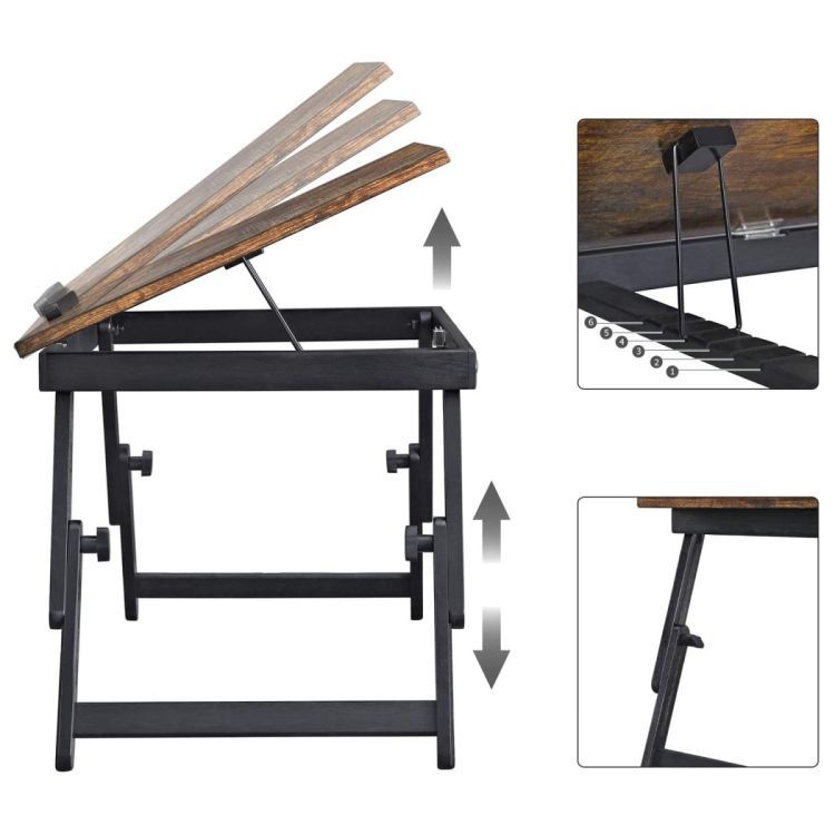 Rustikalna zložljiva mizica za prenosni računalnik 60 x 35 cm