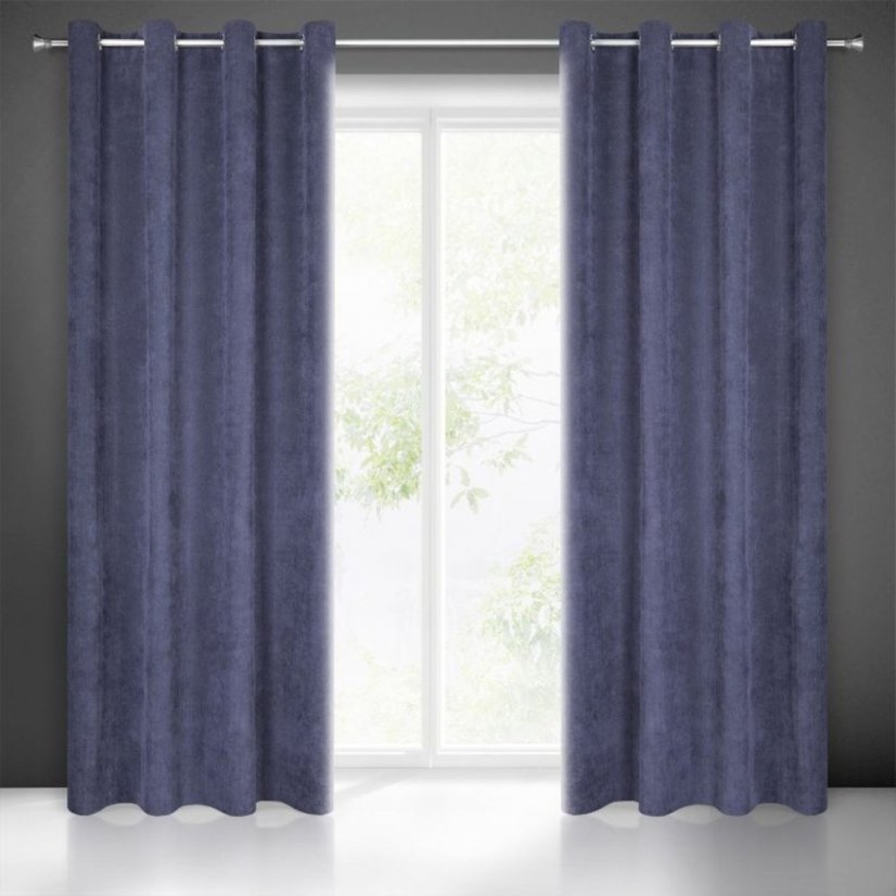 Verdunkelungsvorhang für Kreise in Dunkelblau 140 x 250 cm