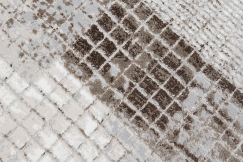 SAHARA Modern vintage szőnyeg geometrikus mintákkal a barna árnyalataiban