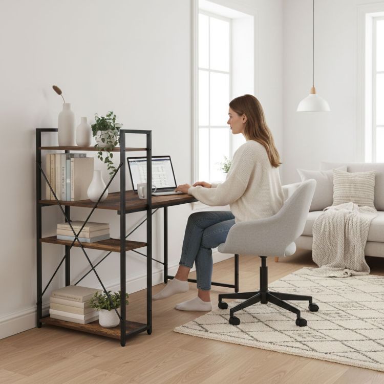 Pracovní a herní stůl s policemi 120 x 60 cm