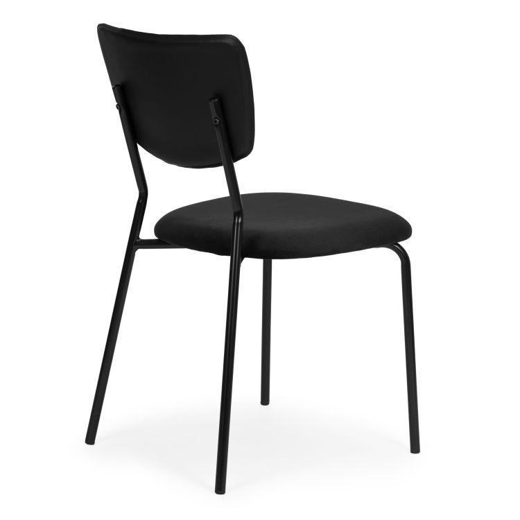 Set de 4 scaune de dining - scaune tapițate din catifea cu structură metalică
