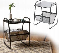 Moderner Couchtisch mit Zeitschriftenhalter 40 x 40 x 55 cm