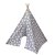Siv šotor teepee za otroke z motivom zvezd 110 cm x 140 cm 