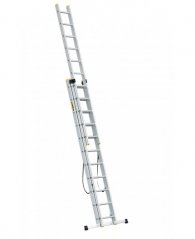 Viacúčelový hliníkový rebrík, 3 x 11 priečok a nosnosť 150 kg