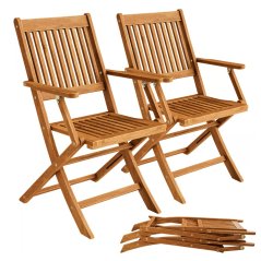 Záhradné skladacie stoličky Sydney z akáciového dreva - sada 2 ks