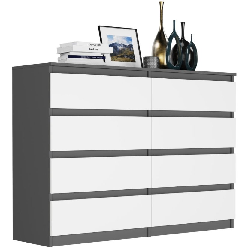 Модерен скрин с 8 чекмеджета R-140-S8 - различни цветови варианти