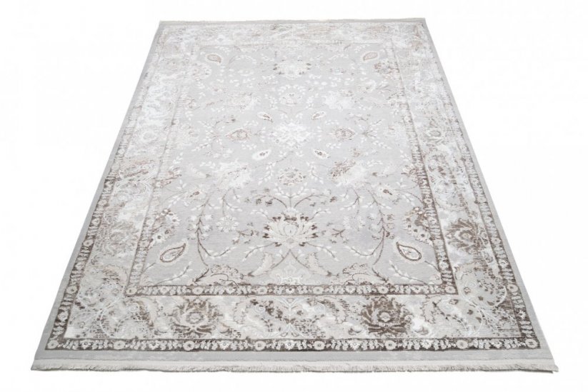 Světle béžovo-šedý vintage designový koberec se vzory - Rozměr koberce: Šířka: 160 cm | Délka: 230 cm