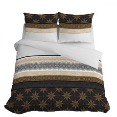 Bavlnené obliečky so zlatými ornamentmi v čiernej kombinácií