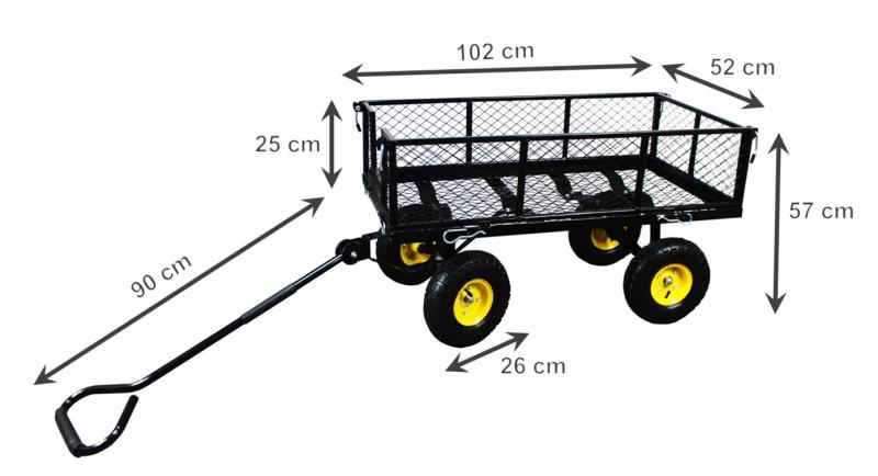Praktický zahradní vozík 2v1 v černé barvě 