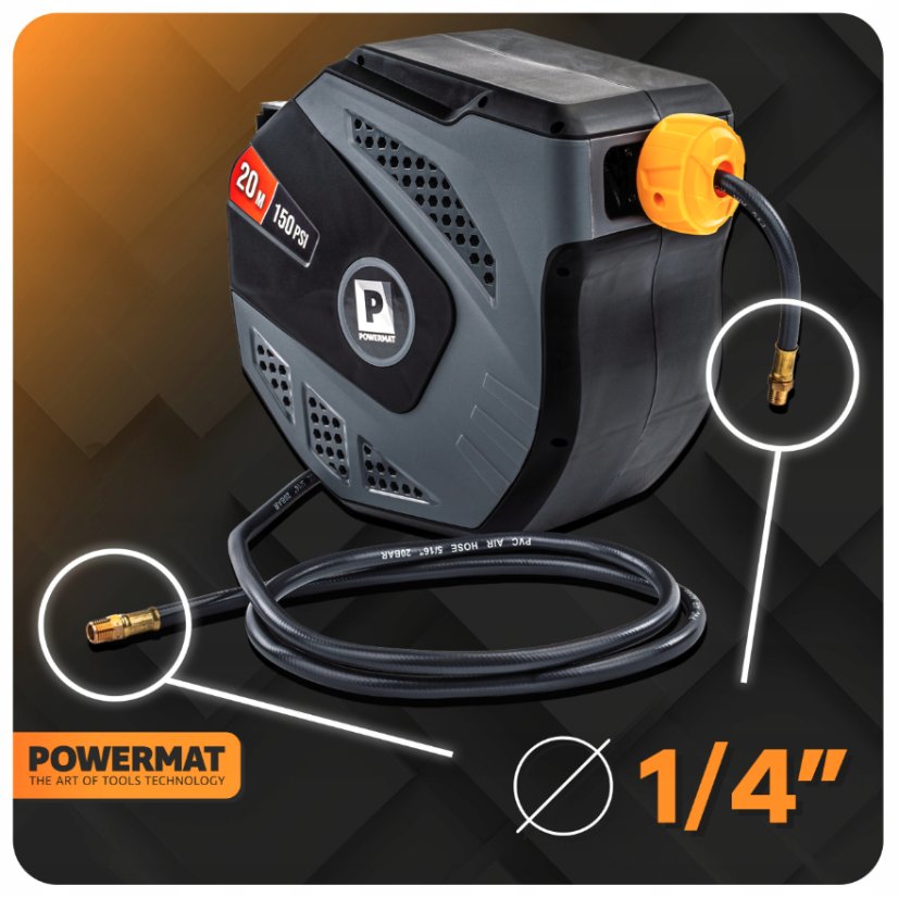 Automatikus orsó 20 m-es légtömlőhöz